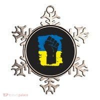 Stand With Ukraine Distressed Protest Fist Ukrainian Flag Ornament thumb 0