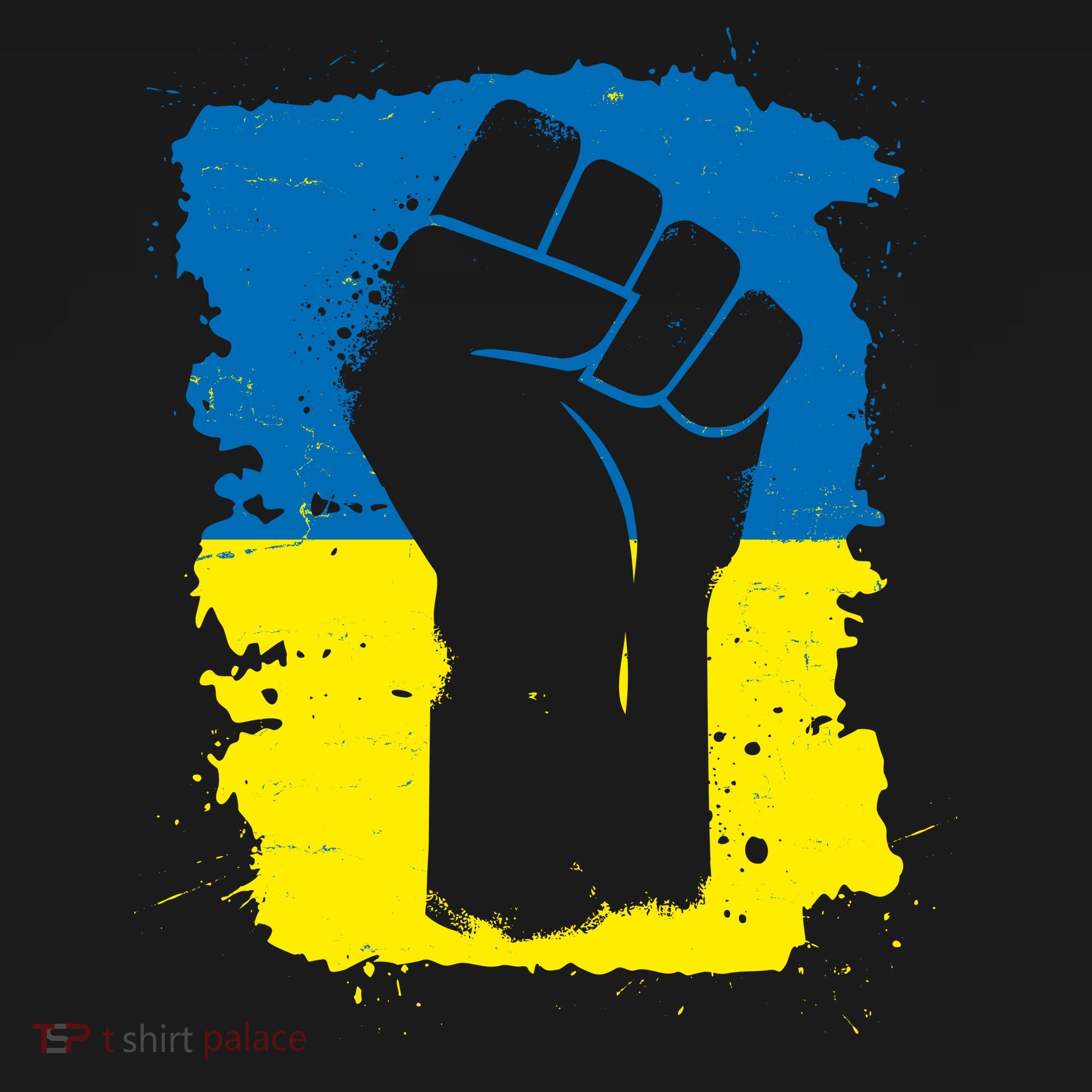 Stand With Ukraine Distressed Protest Fist Ukrainian Flag Women's Tank Top