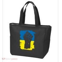 Stand With Ukraine Distressed Protest Fist Ukrainian Flag Tote Bag thumb 3