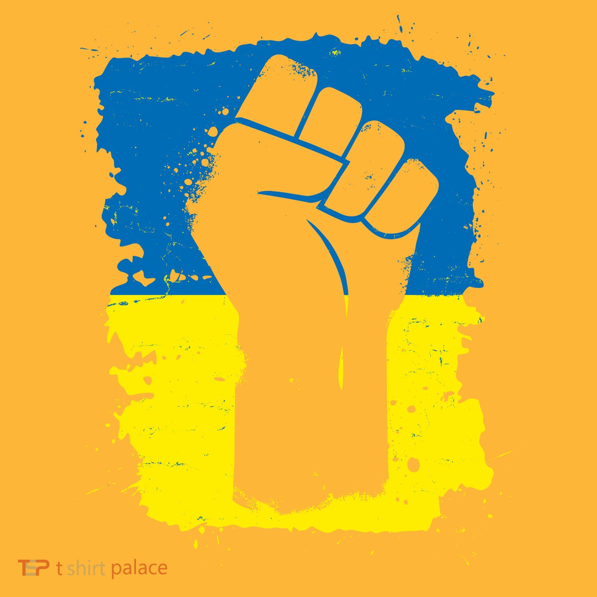 Stand With Ukraine Distressed Protest Fist Ukrainian Flag Hoodie