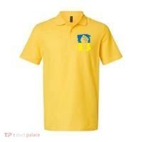 Stand With Ukraine Distressed Protest Fist Ukrainian Flag Polo thumb 0