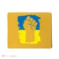 Stand With Ukraine Distressed Protest Fist Ukrainian Flag Mousepad thumb 0
