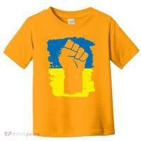 Stand With Ukraine Distressed Protest Fist Ukrainian Flag Toddler T-Shirt thumb 0