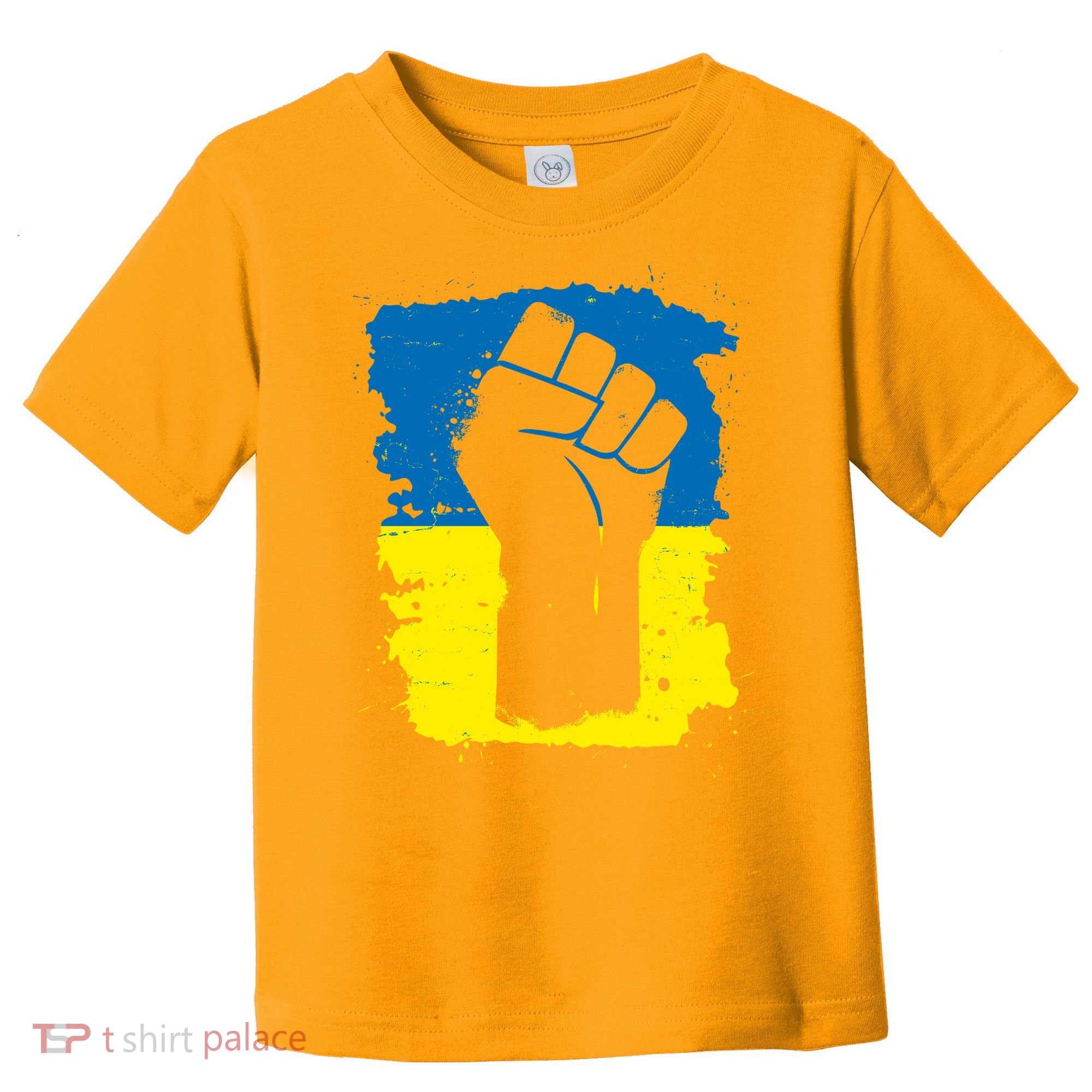 Stand With Ukraine Distressed Protest Fist Ukrainian Flag Toddler T-Shirt