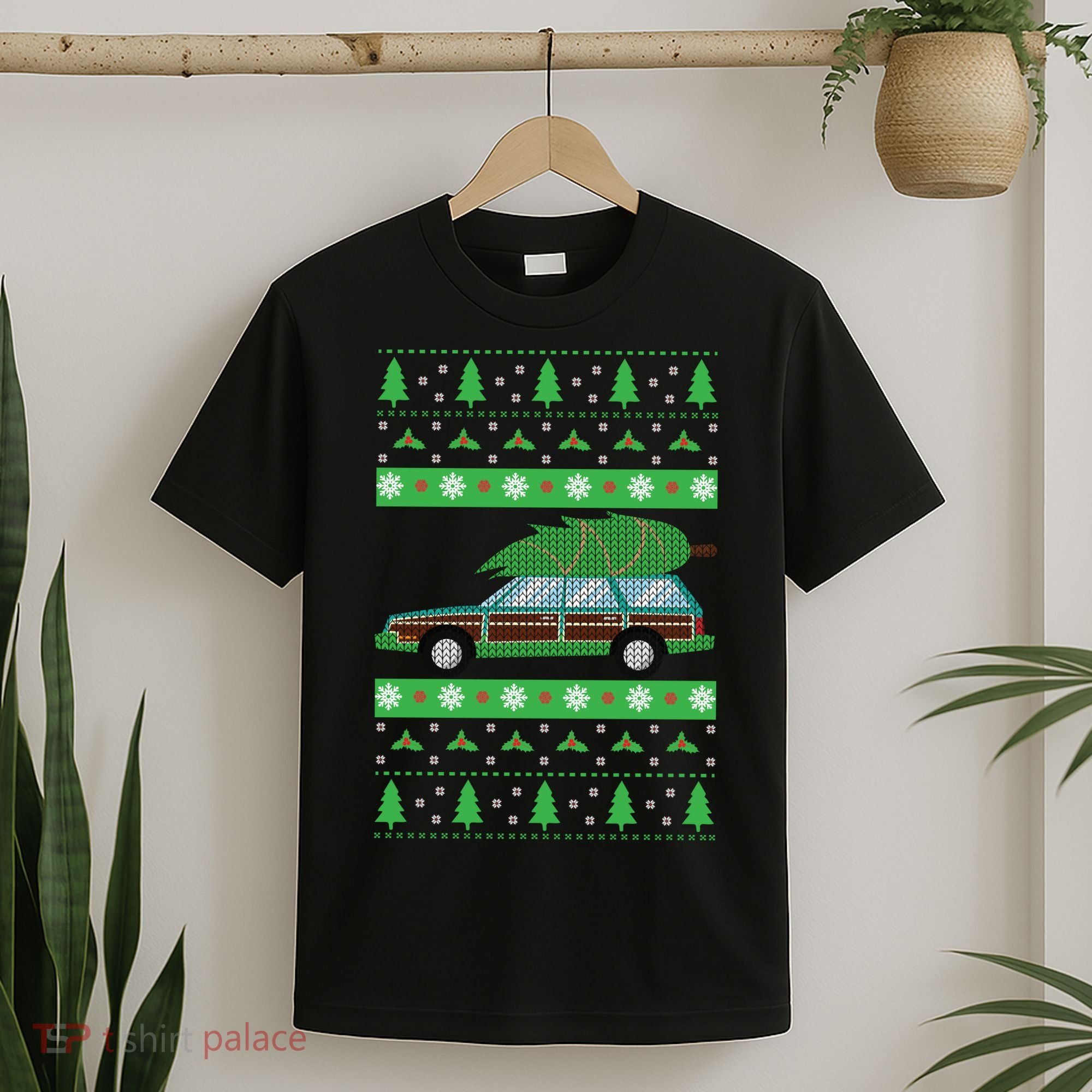 Station Wagon Ugly Christmas Sweater Funny Truck Gift T-Shirt