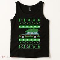 Station Wagon Ugly Christmas Sweater Funny Truck Gift Tank Top thumb 2
