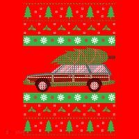 Station Wagon Ugly Christmas Sweater Funny Truck Gift Santa Hat thumb 1