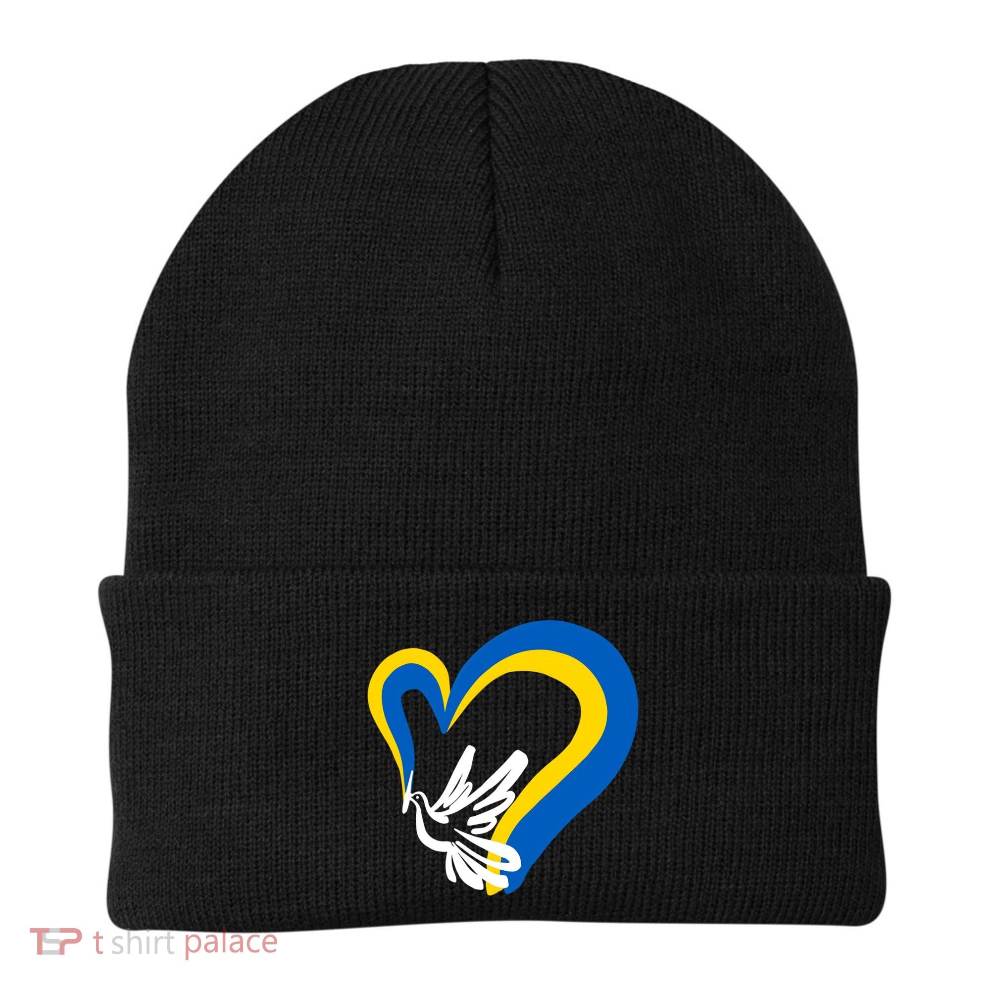 Stand With Ukraine Dove World Peace Strong Ukrainian People Gift Beanie