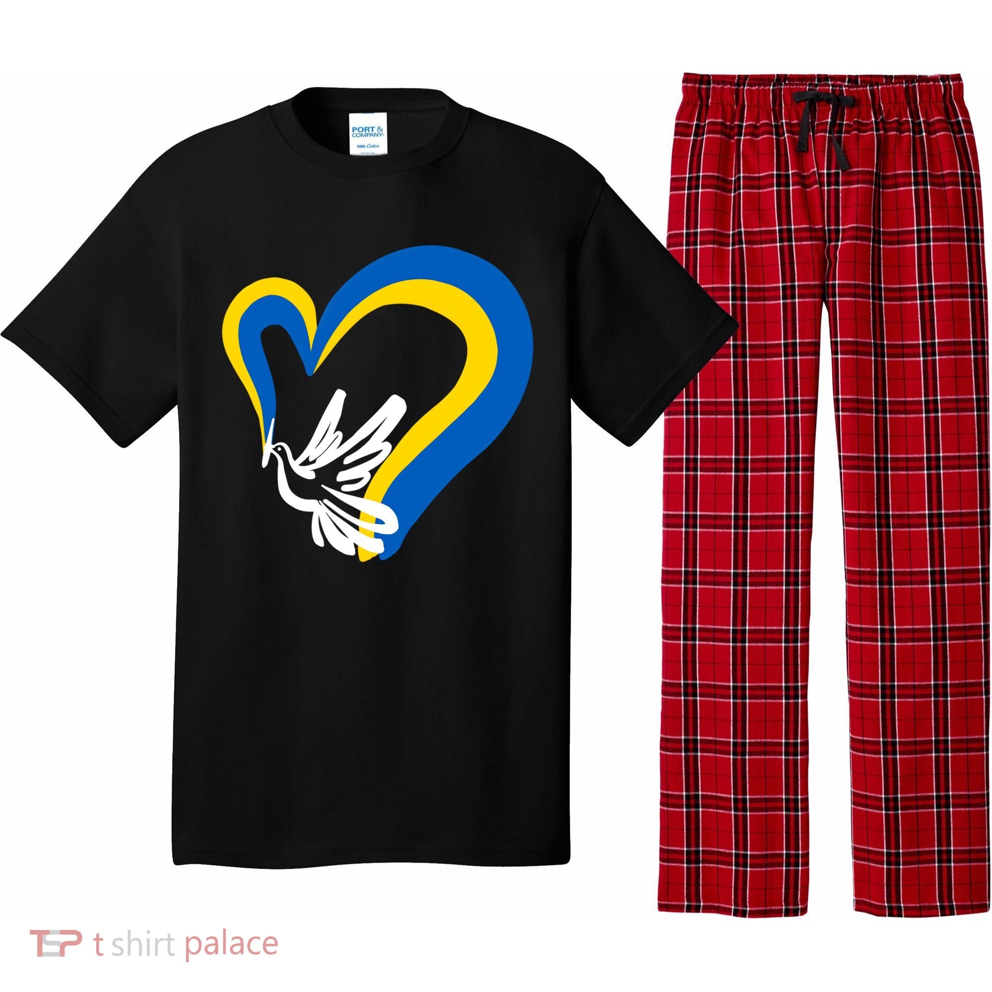Stand With Ukraine Dove World Peace Strong Ukrainian People Gift Pajama Set