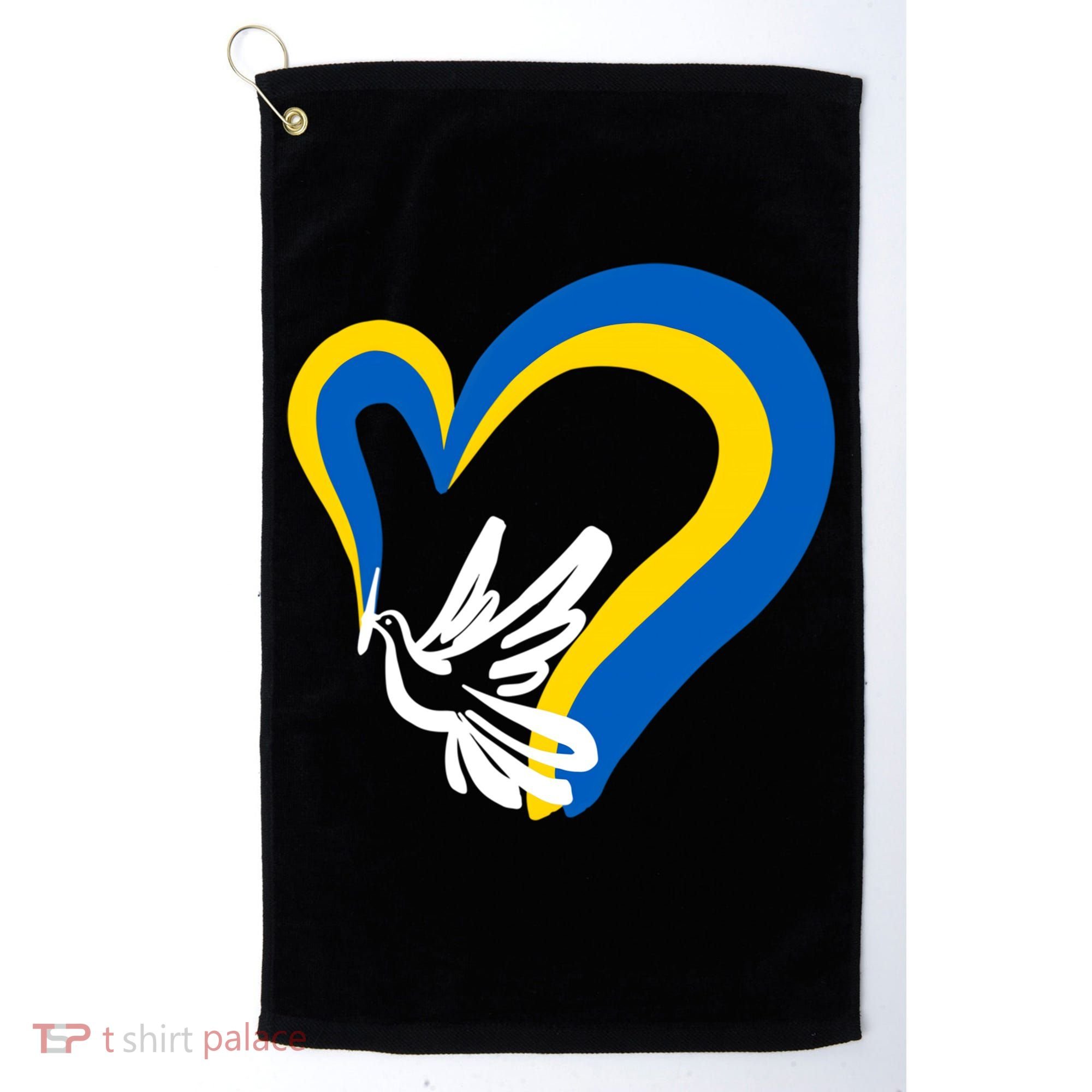 Stand With Ukraine Dove World Peace Strong Ukrainian People Gift Golf Towel