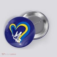 Stand With Ukraine Dove World Peace Strong Ukrainian People Gift Button thumb 0