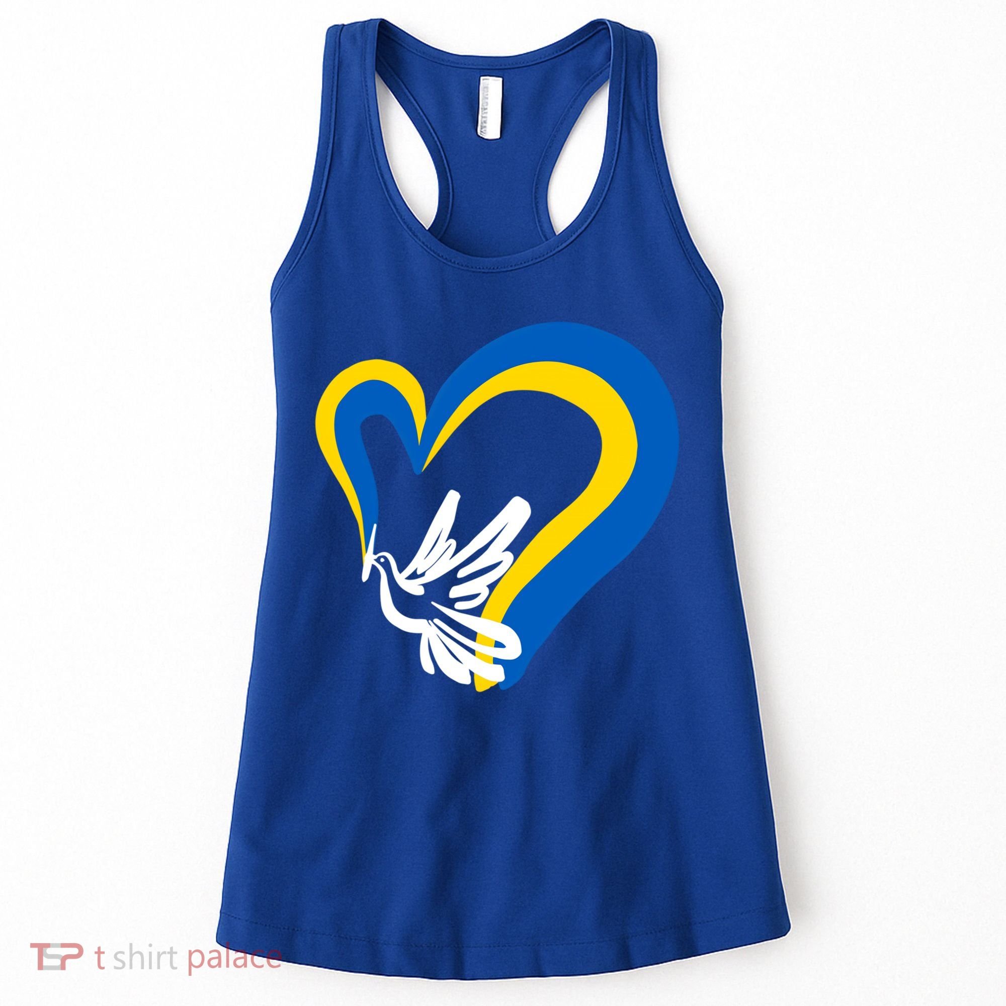 Stand With Ukraine Dove World Peace Strong Ukrainian People Gift Women's Tank Top