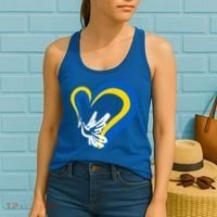 Stand With Ukraine Dove World Peace Strong Ukrainian People Gift Women's Tank Top thumb 2
