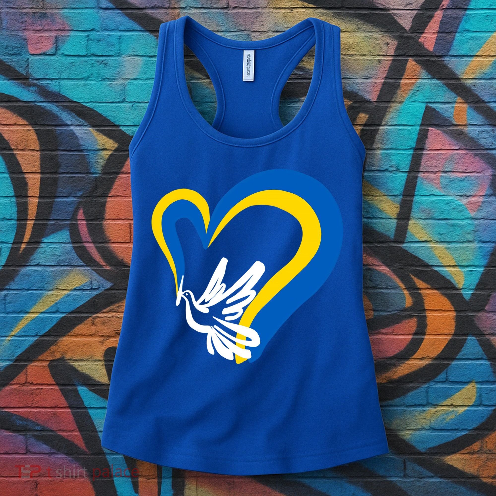 Stand With Ukraine Dove World Peace Strong Ukrainian People Gift Women's Tank Top