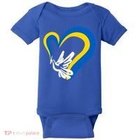 Stand With Ukraine Dove World Peace Strong Ukrainian People Gift Baby Bodysuit thumb 0