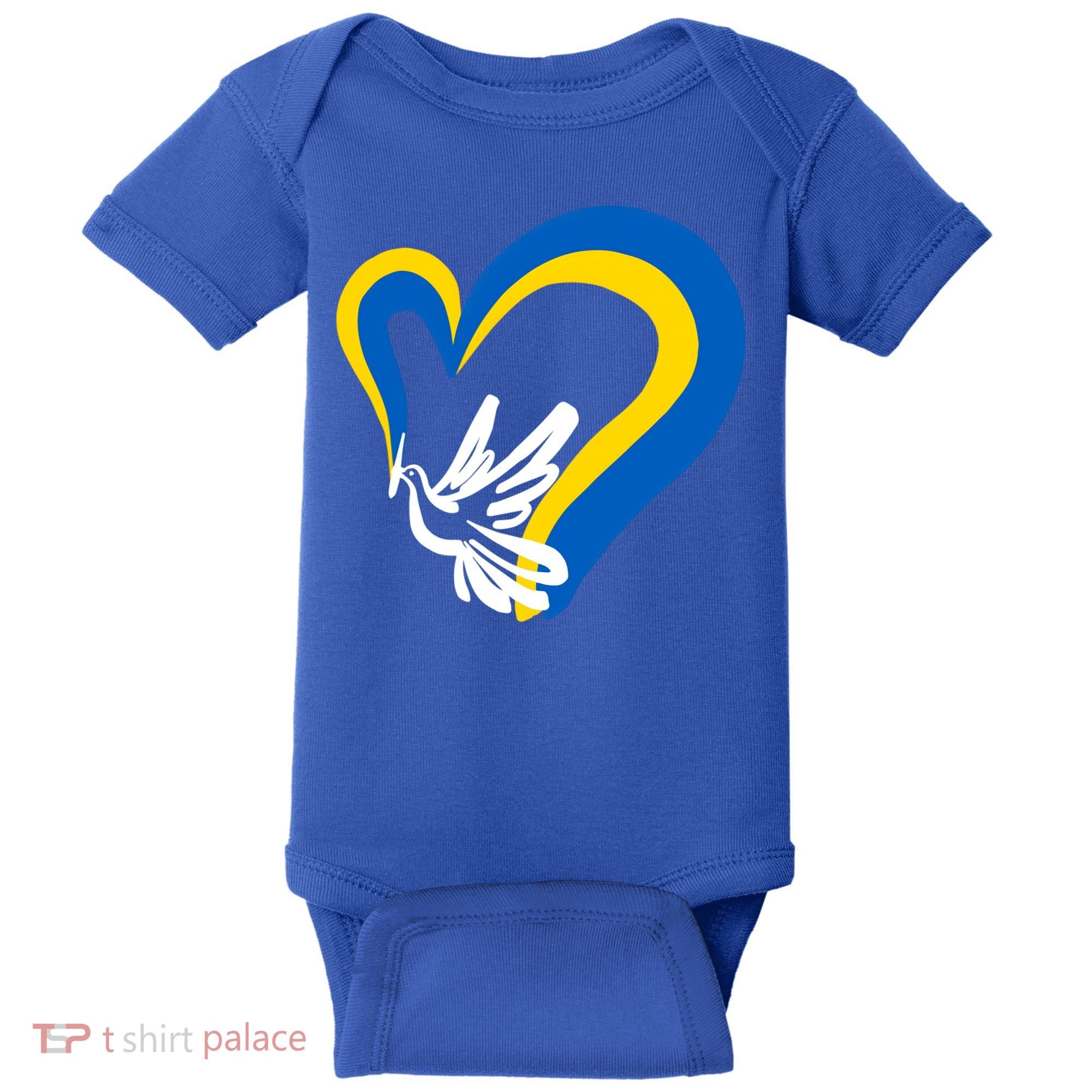 Stand With Ukraine Dove World Peace Strong Ukrainian People Gift Baby Bodysuit