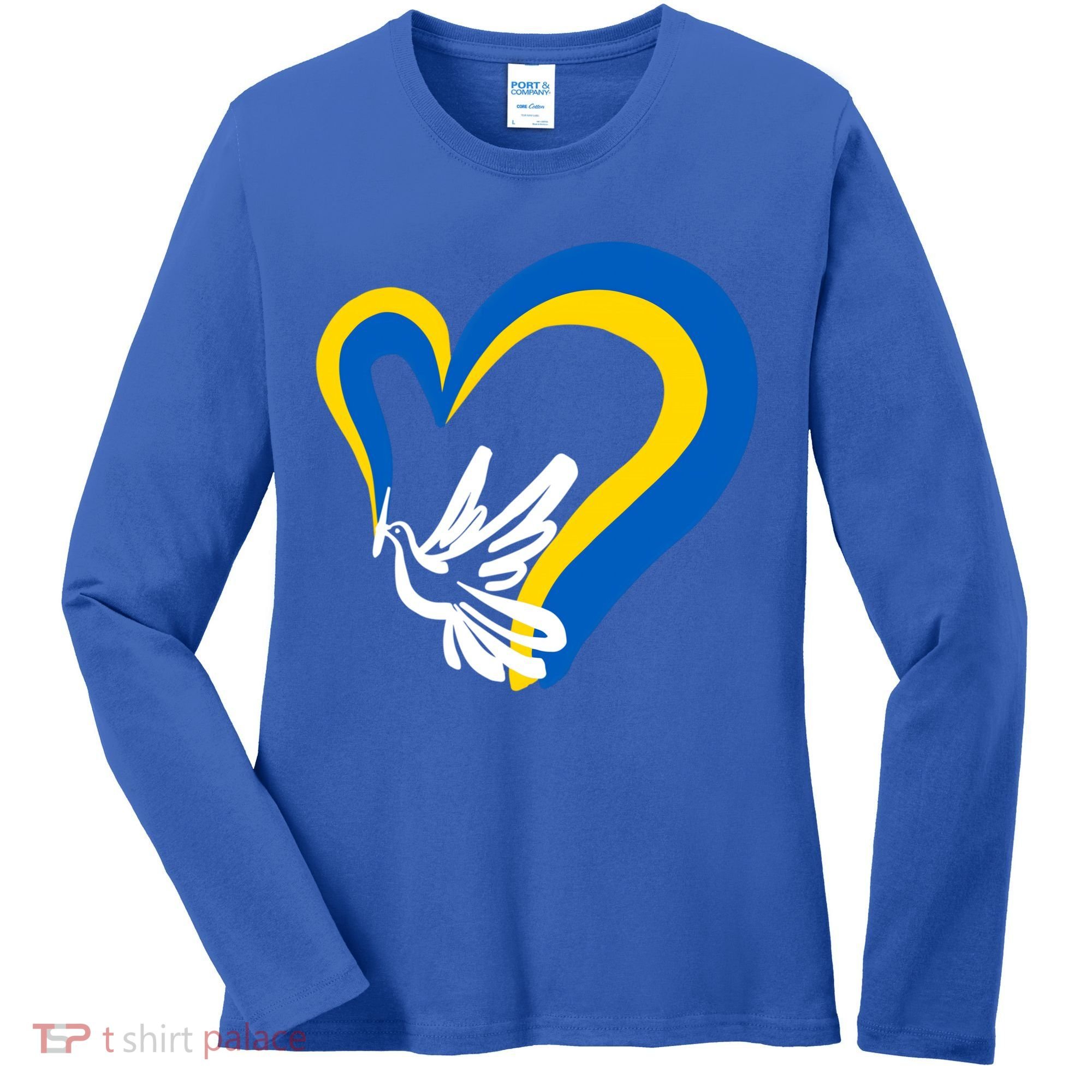 Stand With Ukraine Dove World Peace Strong Ukrainian People Gift Women's Long Sleeve Shirt