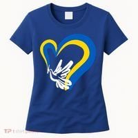 Stand With Ukraine Dove World Peace Strong Ukrainian People Gift Women's T-Shirt thumb 0