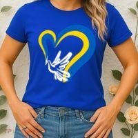 Stand With Ukraine Dove World Peace Strong Ukrainian People Gift Women's T-Shirt thumb 2