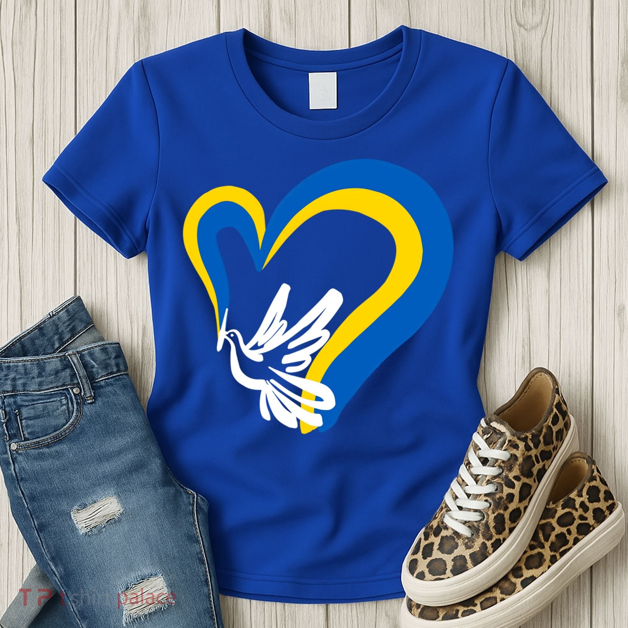 Stand With Ukraine Dove World Peace Strong Ukrainian People Gift Women's T-Shirt