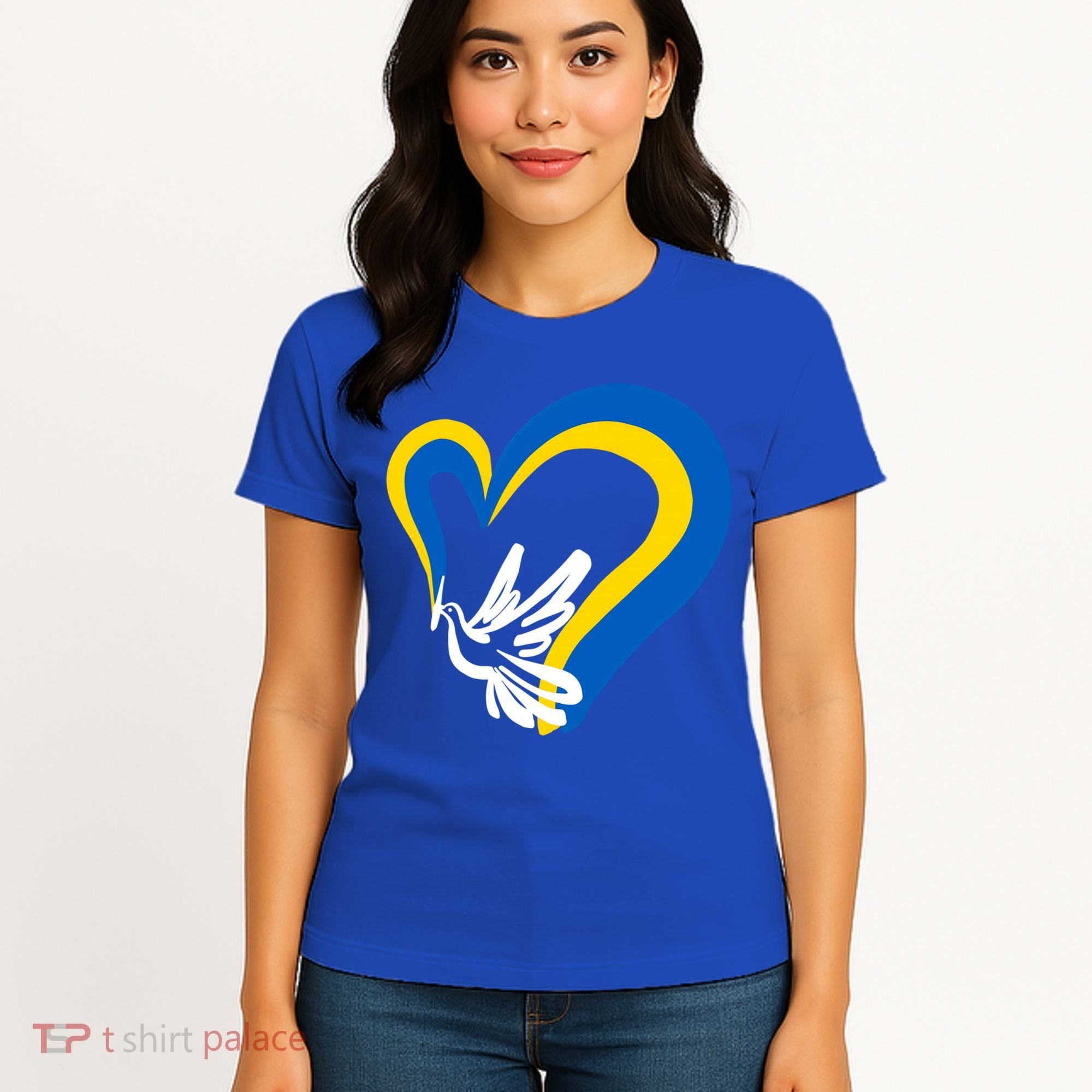 Stand With Ukraine Dove World Peace Strong Ukrainian People Gift Women's T-Shirt
