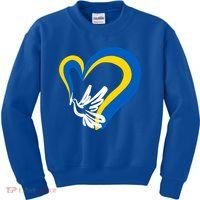 Stand With Ukraine Dove World Peace Strong Ukrainian People Gift Kids Sweatshirt thumb 0