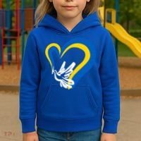 Stand With Ukraine Dove World Peace Strong Ukrainian People Gift Kids Hoodie thumb 3