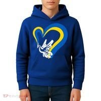 Stand With Ukraine Dove World Peace Strong Ukrainian People Gift Kids Hoodie thumb 4
