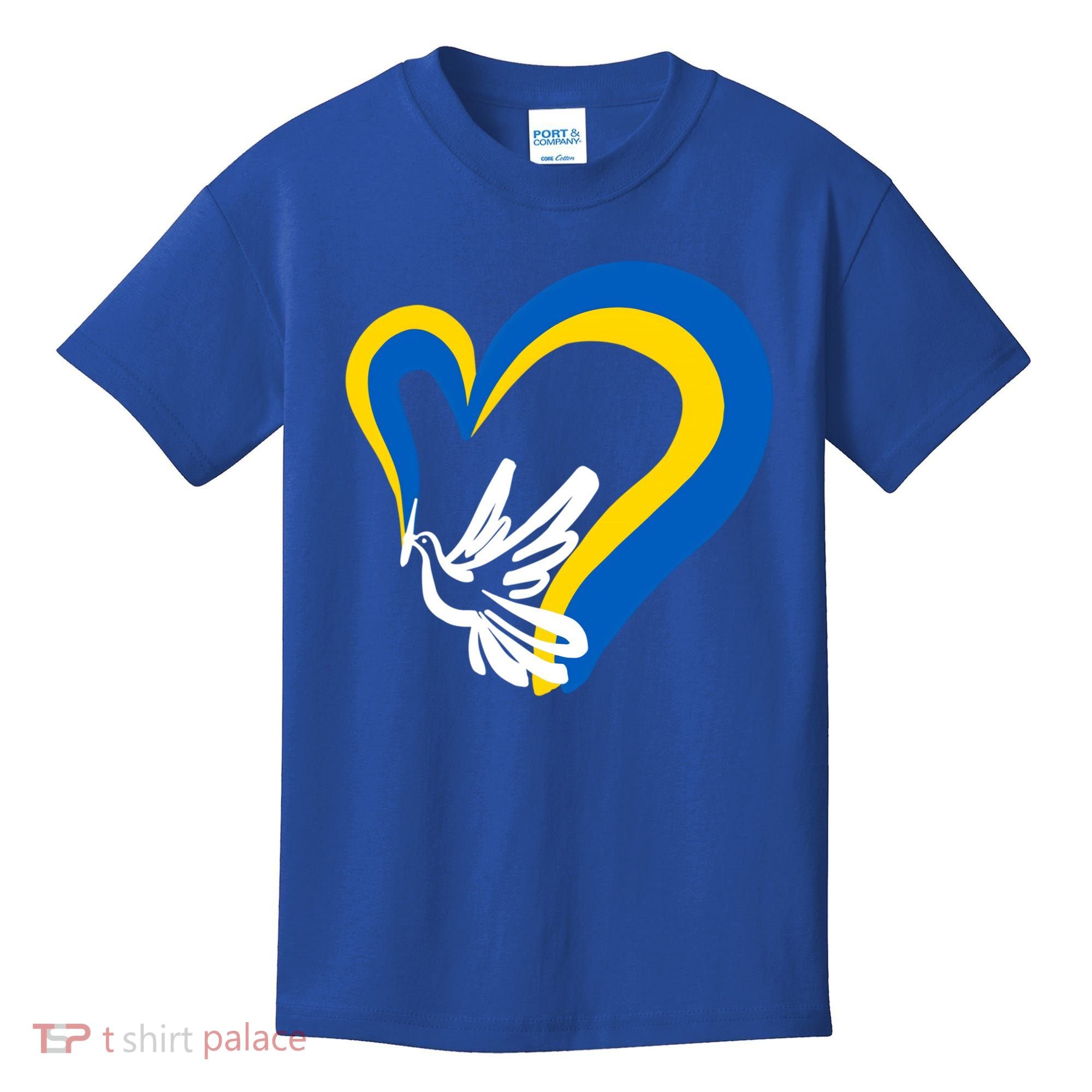 Stand With Ukraine Dove World Peace Strong Ukrainian People Gift Kids T-Shirt