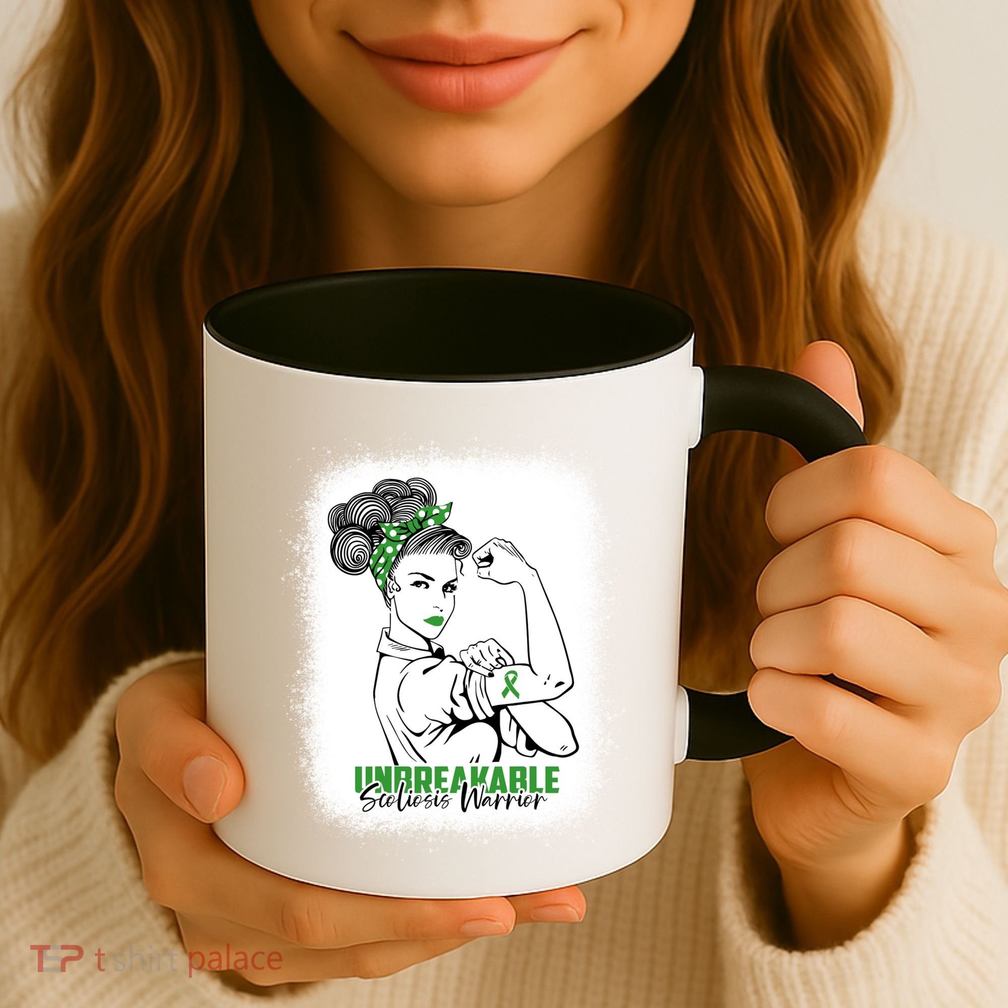 Scoliosis Warrior Unbreakable Bleached Scoliosis Awareness Gift Coffee Mug