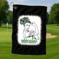 Scoliosis Warrior Unbreakable Bleached Scoliosis Awareness Gift Golf Towel thumb 1