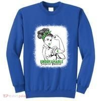 Scoliosis Warrior Unbreakable Bleached Scoliosis Awareness Gift Sweatshirt thumb 0