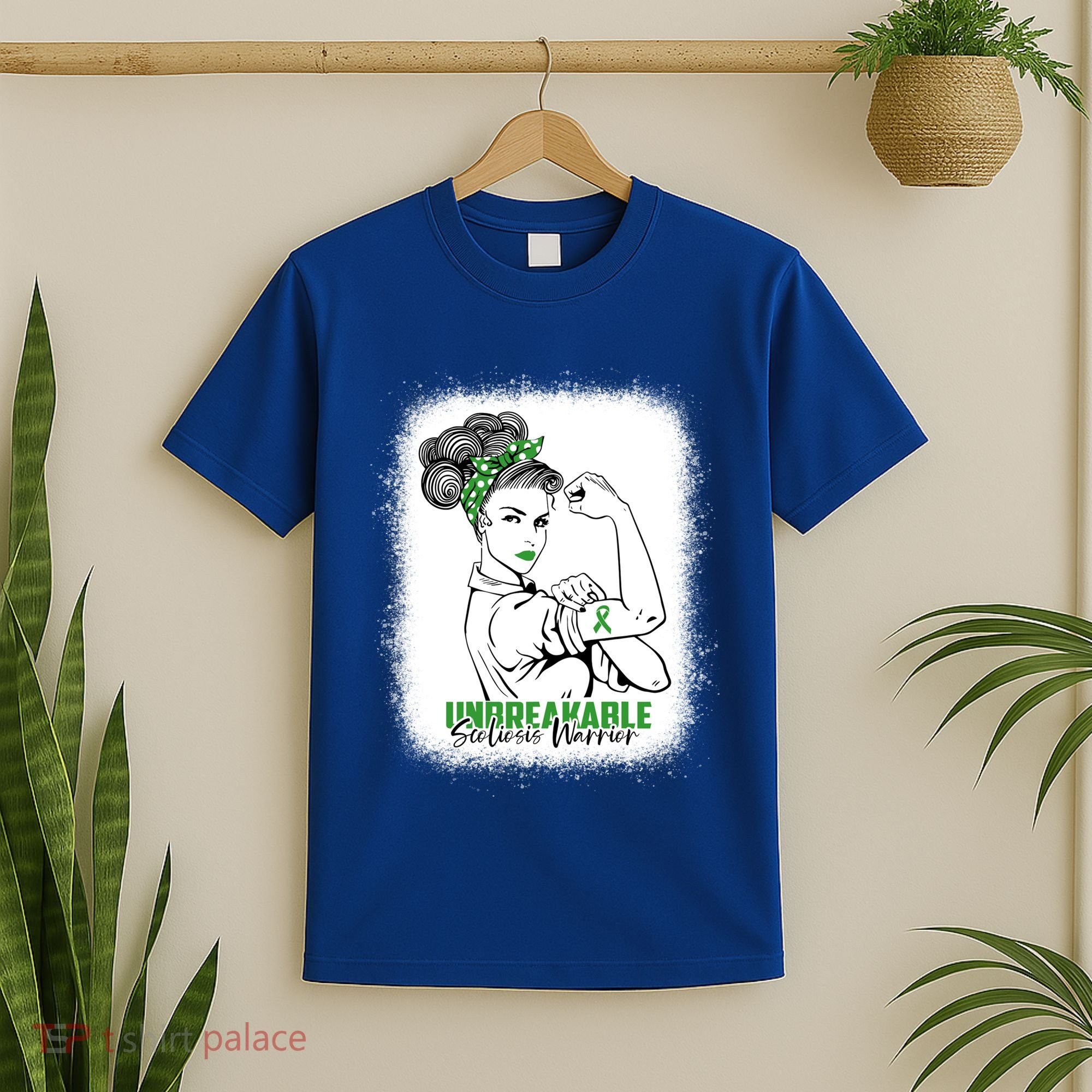 Scoliosis Warrior Unbreakable Bleached Scoliosis Awareness Gift T-Shirt