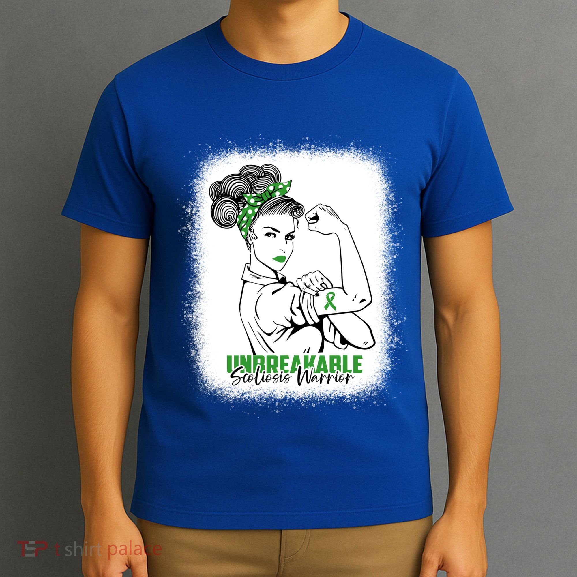 Scoliosis Warrior Unbreakable Bleached Scoliosis Awareness Gift T-Shirt