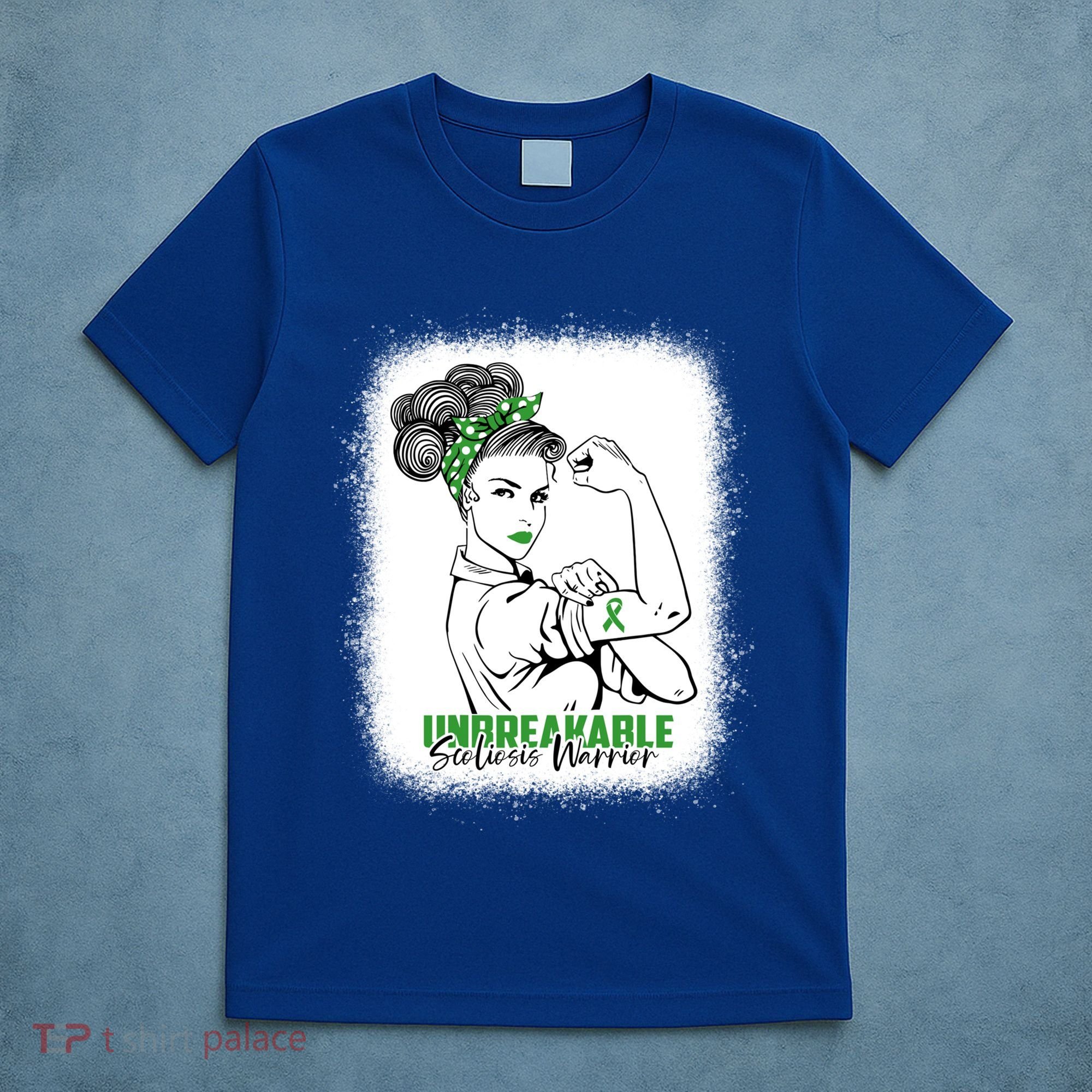 Scoliosis Warrior Unbreakable Bleached Scoliosis Awareness Gift T-Shirt