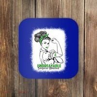 Scoliosis Warrior Unbreakable Bleached Scoliosis Awareness Gift Coaster thumb 0