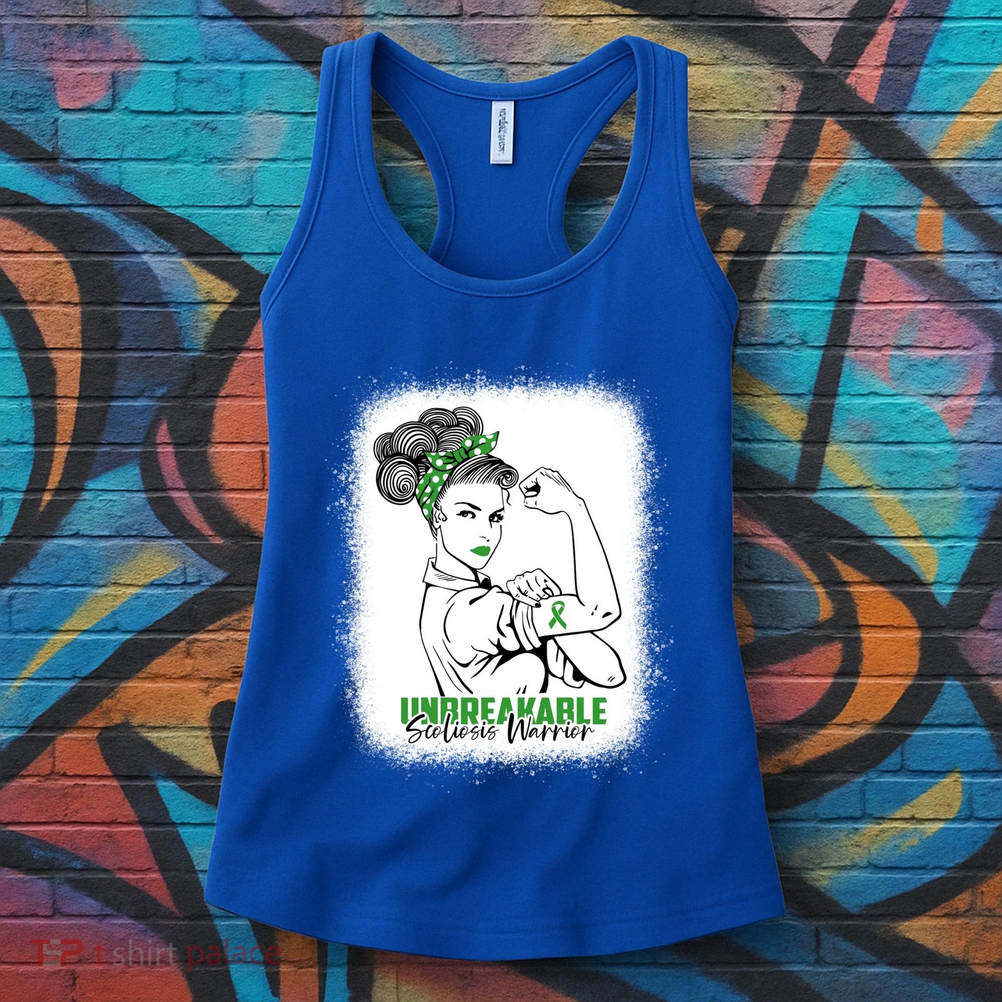 Scoliosis Warrior Unbreakable Bleached Scoliosis Awareness Gift Women's Tank Top