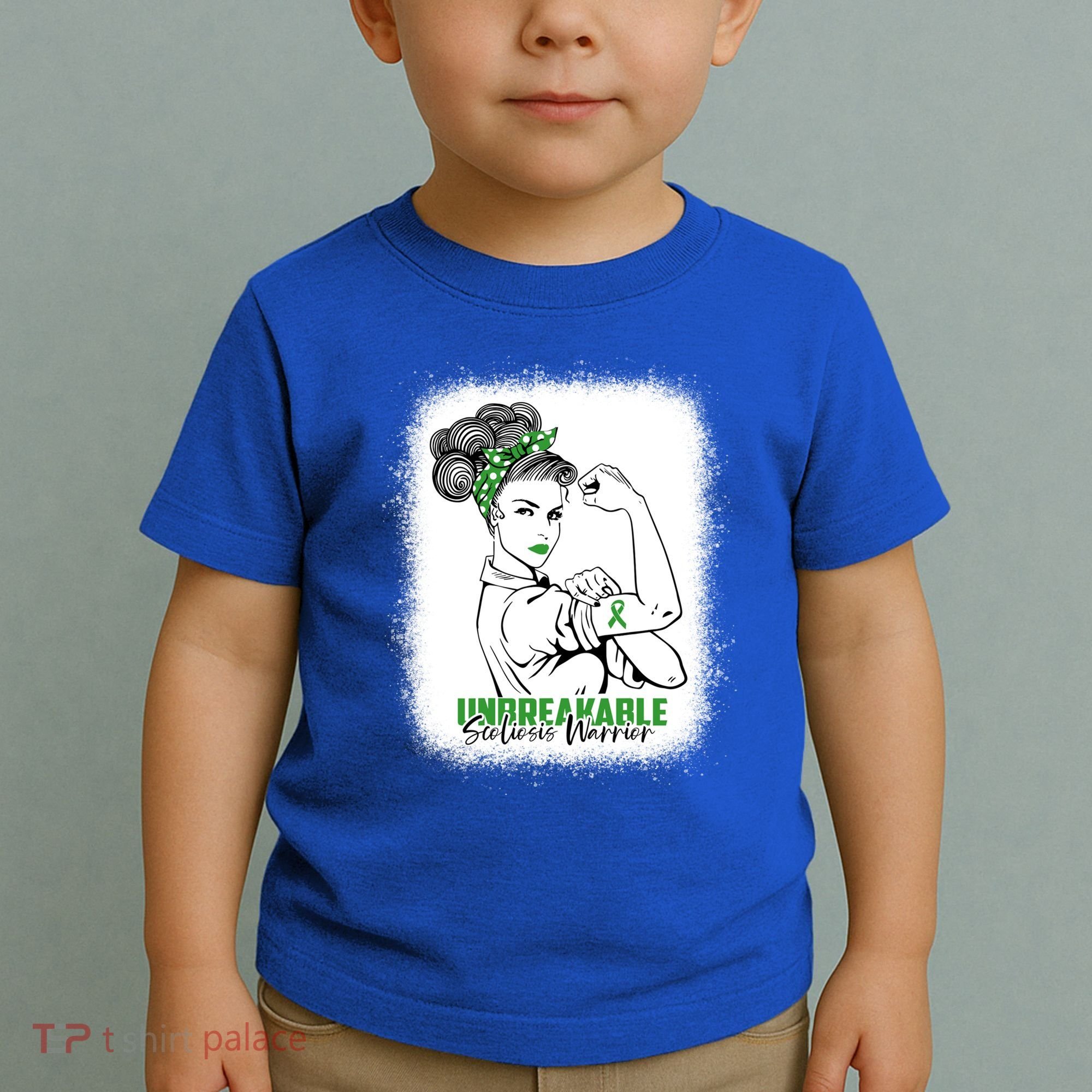 Scoliosis Warrior Unbreakable Bleached Scoliosis Awareness Gift Toddler T-Shirt