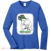 Scoliosis Warrior Unbreakable Bleached Scoliosis Awareness Gift Women's Long Sleeve Shirt thumb 0