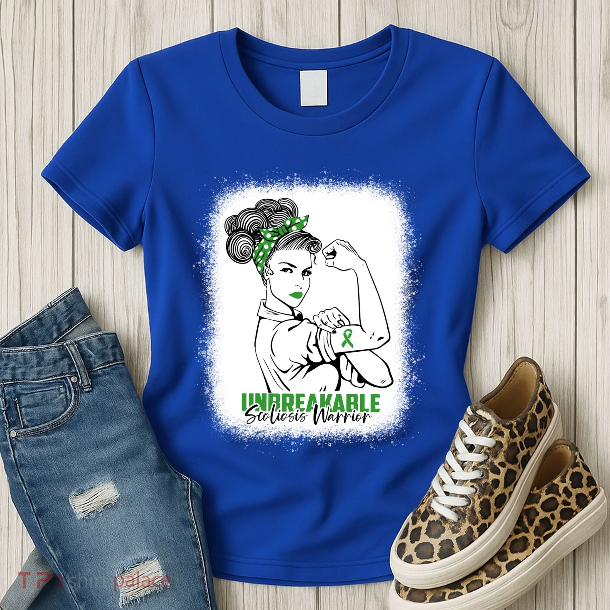 Scoliosis Warrior Unbreakable Bleached Scoliosis Awareness Gift Women's T-Shirt