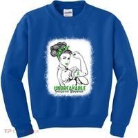 Scoliosis Warrior Unbreakable Bleached Scoliosis Awareness Gift Kids Sweatshirt thumb 0