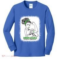 Scoliosis Warrior Unbreakable Bleached Scoliosis Awareness Gift Kids Long Sleeve Shirt thumb 0