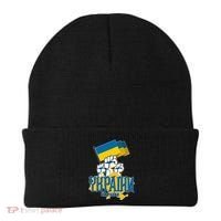 Stand With Ukraine Ukrainian Flag Protest Fist Beanie thumb 0
