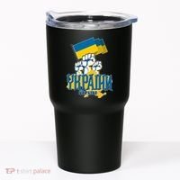 Stand With Ukraine Ukrainian Flag Protest Fist Tumbler thumb 0