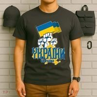 Stand With Ukraine Ukrainian Flag Protest Fist T-Shirt thumb 6