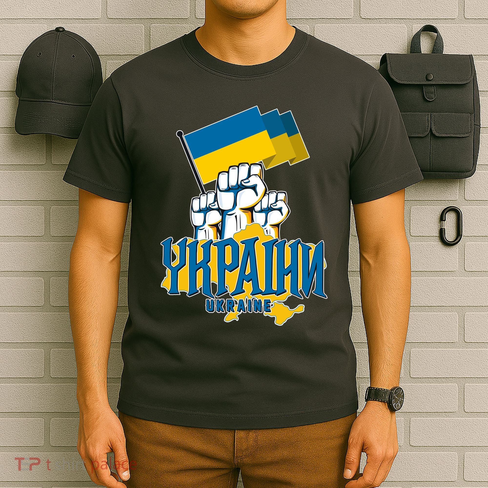 Stand With Ukraine Ukrainian Flag Protest Fist T-Shirt