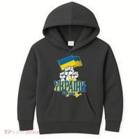Stand With Ukraine Ukrainian Flag Protest Fist Kids Hoodie thumb 0