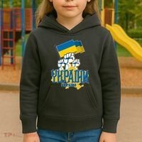 Stand With Ukraine Ukrainian Flag Protest Fist Kids Hoodie thumb 3