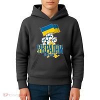 Stand With Ukraine Ukrainian Flag Protest Fist Kids Hoodie thumb 4