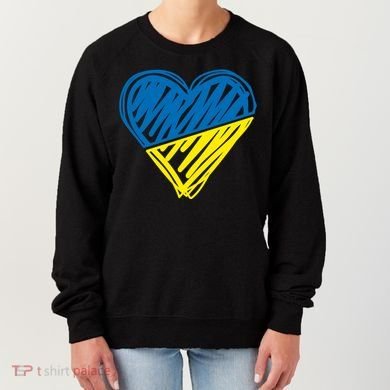 Stand With Ukraine Scribble Heart Ukrainian Flag Women's Sweatshirt